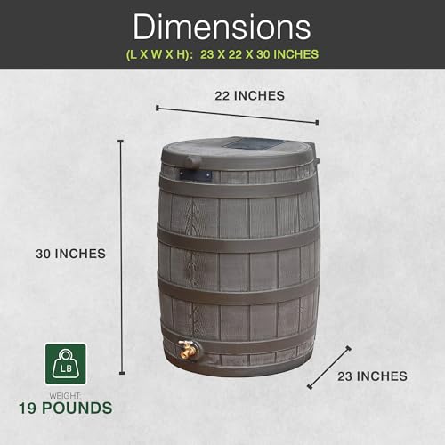 Image of Good Ideas Rain Wizard Water Collection Barrel, 50 Gallon, Oak, 2 Pack