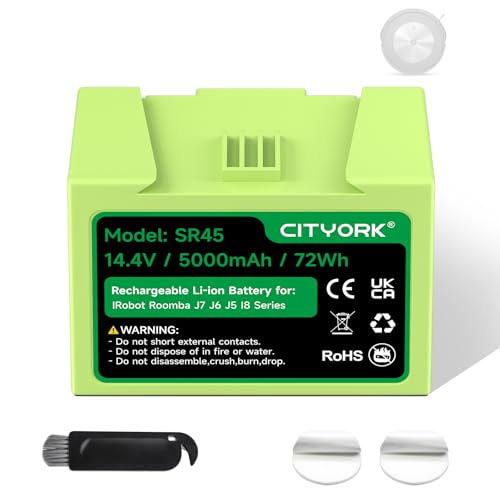 CITYORK ABL D1/ABL D2 Li Ion Batería de Repuesto para iRobot Roomba J7/J7+, J6/J6+, J5+/J5, I8/I8+ Plus J7550, J755020, 7150, J7150, J715020, i8550, i855020 Bateria iRobot Roomba   14,4V 5000 mAh