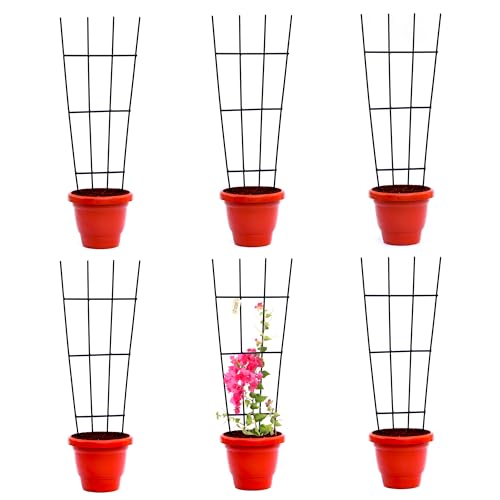 Image of Urban Plant Greenweave Plant Trellis - Durable Support for Climbing Plants, Vines, and Creepers, Ideal for Indoor and Outdoor Gardening Use Black (Pack of 6)