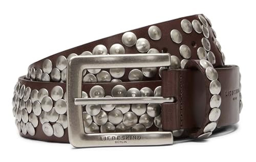 Ceinture femmes Liebeskind Studded H Belt 38 mm cuir clouté couleur cognac