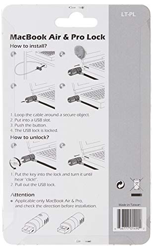 Image of CTA Digital LT-PL USB 3.0 Security Cable Lock for MacBook Air /Pro