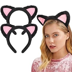 2 Pcs Cat Ears: Black & Pink