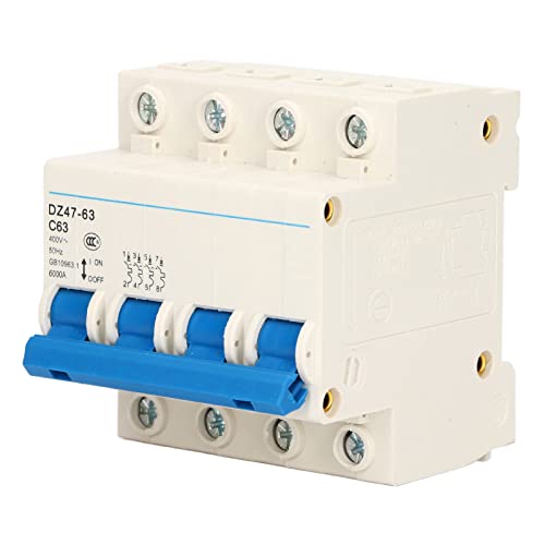 Mini disjoncteur 4 pôles 63A AC 400V rail DIN pour coffret électrique de logement individuel