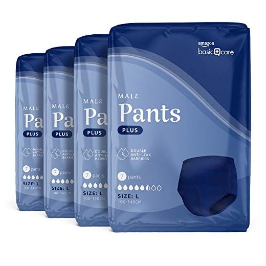 Amazon Basic Care Hommes Culottes Plus L, Bleu, 28 Pièces (4 lot de 7)