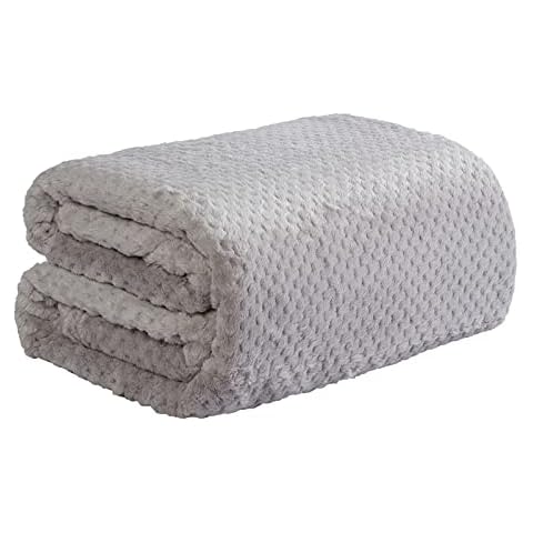 Dreamscene Silver Grey Waffle Throw Blanket Cover