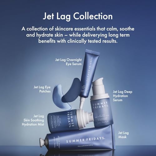 Image of Summer Fridays Jet Lag Hydrating Eye Patches - De-puffing Hydrogel Under Eye Masks with Hyaluronic Acid, Caffeine + Peptides - Soothing + Refreshing At-Home + Travel Skin Care (15 Pairs)