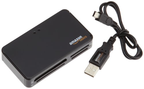 Amazon Basics USB 2.0 Flash Memory Card Reader - Accepts 21 Memory Card Formats