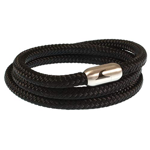 WAVEPIRATE® Segeltau-Armband Storm ST Schwarz/Silber 68 cm Edelstahl-Verschluss in Geschenk-Box Surfer Männer Herren Cover