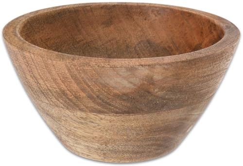 Koopman International b.v Ciotola Rotonda in Legno di Mango da Tavolo da Cucina, Snack Ø 14 cm, Altezza 7 cm