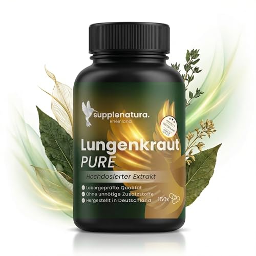 Lungenkraut Kapseln Hochdosiert 5-Monatsvorrat Deutsche Herstellung Vegan Laborgeprüft ohne Zusätze - Lungenkraut von Supplenatura