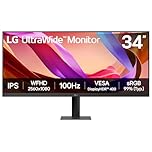 LG UltraWide Monitor 34U511A - UWFHD 1080p IPS 34 inch, 100Hz, 5ms GtG, DisplayHDR 400, Office and Desktop display, Reader Mode & Flicker Safe, Smart Energy Saving, DisplayPort, HDMI, Black