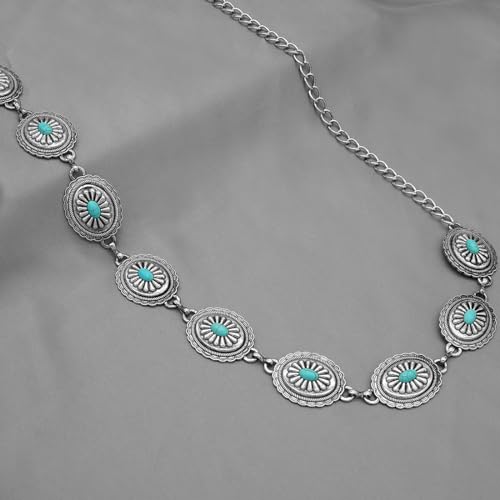 Image of Women's Concho Chain Belt Western Cowgirl Metal Waist Chain Belt for Dress