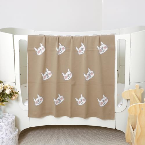 Image of Hadetoto Baby Blankets for Boys and Girls | Newborn, Knitted Cotton, Swaddle Blankets, Neutral Crochet Receiving Blanket, 40 x 30 inches
