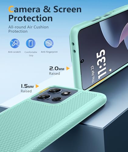 Image of FNTCASE for Moto G 2026 /2025 Case: Moto G Play 2026 /Moto G Power 2025 Case Dual Layer Military Grade Protective Cell Phone Cover with Screen Protector Heavy Duty Shockproof Rugged Non Slip, Mint Green