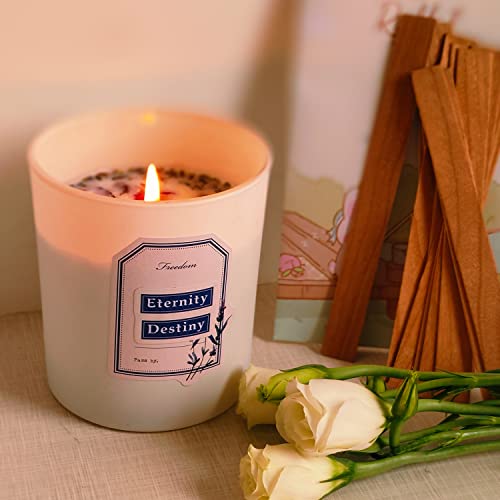 180 Pcs Thick Wood Wicks For Candle Making, Thickened Wood Wicks, Smokeless Wooden Candle Wicks, 50 Iron Stander, 40 Warning Labels, 40 Stickers And A Box Of Dry Flower(50 Set Wicks) #TOP5