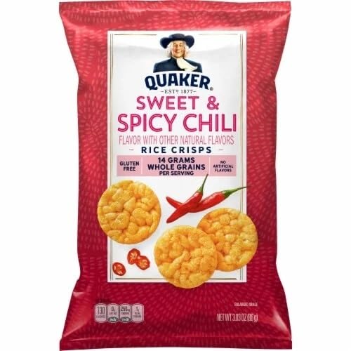 Popped Rice Cake Thin Crisps Sweet And Spicy Chili 3.03 oz bags (Pack of 6)