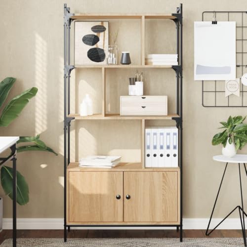 Sophrelle Librería con Puertas Roble Sonoma 76,5x30x154,5 cm Madera de ingeniería Marrón,833349