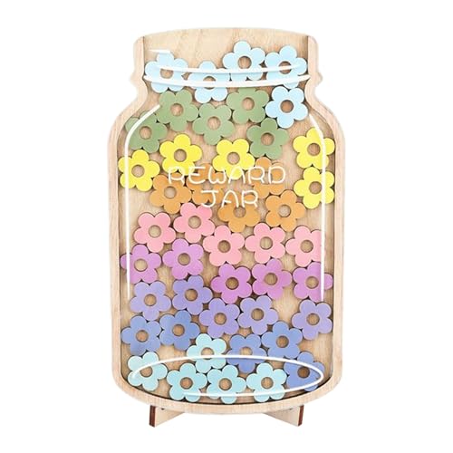 dzqad Star Reward Jar - con 45 Estrellas/Flores, Maceta De Estrellas De Recompensa Para Comportamiento Infantil Juguete Recompensa Entrenamiento Gráfico, Para Buen Comportamiento En La Escuela Y La