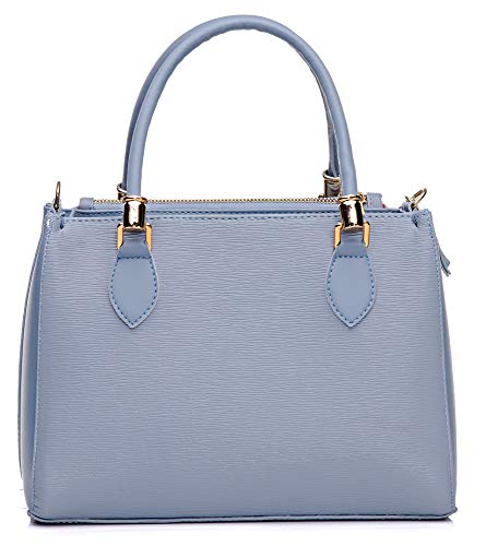 Bolsa Feminina Dhaffy Azul Lorena, Alça de Mão e Transversal cor:azul;tamanho:M