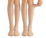 GZXGMY 2 paires Bas de contention femme classe 2,Mi bas de contention femme avion,Orteils fermés,Soutien gradué,Pour varices soutien,œdèmes,vol (Teint, L)