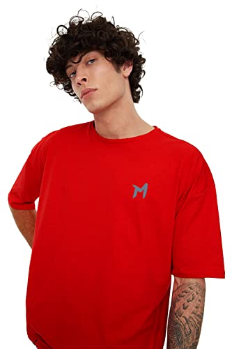 Image of Solid Baggy & Dropshoulder Oversized T-Shirt for Men