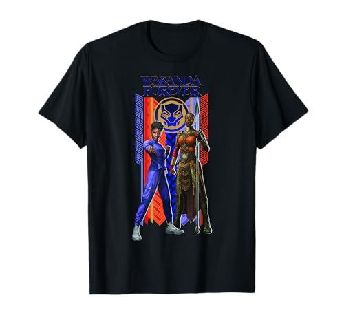 T-shirt Black Panther Wakanda Forever pour fan de Marvel avec Shuri et Okoye