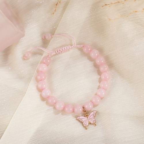 Girls Birthday Gifts Butterfly Bracelets Gift Box,for Daughter Granddaughter Friends Niece Teens Natural Stone Bead Bracelets2