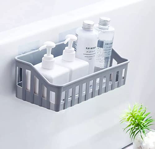 Image of Khedu Feb Bathroom Shelves Plastic Wall Shelf Organizer Self-Adhesive Sticker Hooks Wall Holder Bathroom Storage Rack Box Strong Shower Rack Shelf (Pack of 1) (Multicolour)