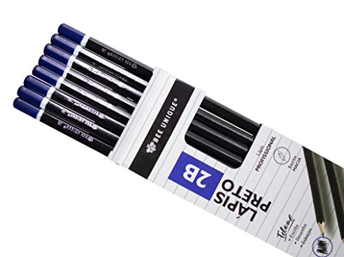 Lápis Preto 2B com 8 Un Hexagonal Madeira, Bee Unique