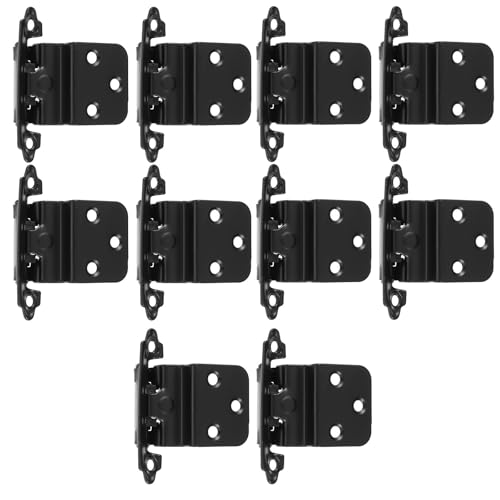 STOBAZA Bisagras de armario negro hierro pack de 10 con funcionamiento silencioso para puertas de muebles y almacenes