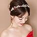 Aswewamt 2 Pcs Flower Crown Headband Rhinestone Pearl Tiara Rose Bride Crown Crystal Red Headband Wedding Headpiece Hair Jewelry for Women