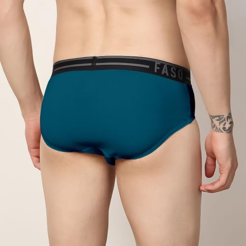 Image of FASO Men's Cotton Briefs | Ultra-Soft Durable Waistband | Modern Square Cut Fit | Tagless & Label-Free Comfort