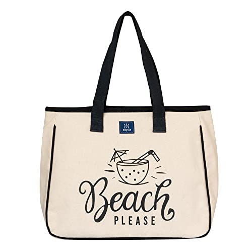 Image of AQVA Women & Men Cotton Tote Bag, Black and White Collection