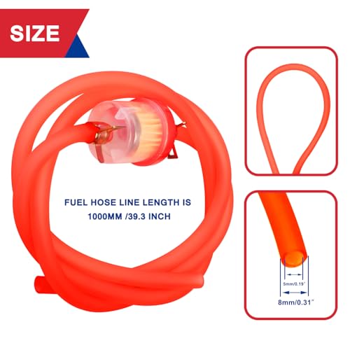 Image of Dirt Bike Gas Fuel Line Hose Fuel Filter for 50cc 110cc 125cc TaoTao Coolster Apollo GY6 Motorcycle Pit Bike Motocross Pocket Bike Chinese Atv Four Wheeler Moped Scooter Quad Go Kart Parts Red