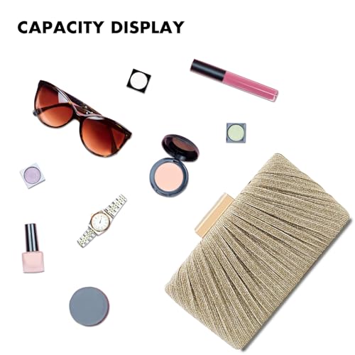 Image of Clutch Purse for Women, Evening Bag with Removable Chain Strap Elegant Handbag for Wedding /Prom /Cocktail /Party