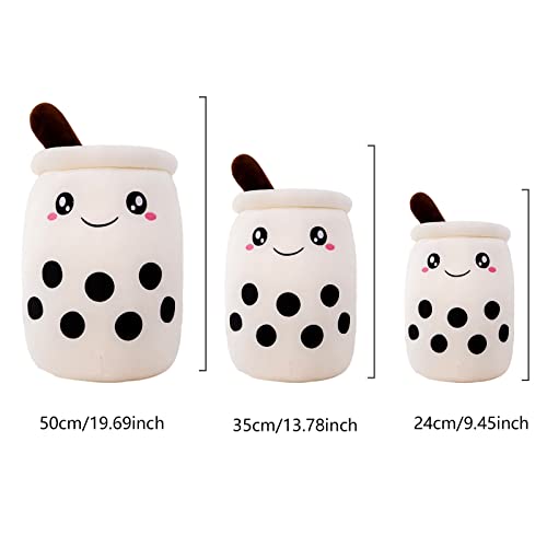 HICAS Bubble Tea Kuscheltier,Cartoon Plüschpuppen Lustiges Milchtee Softpuppe Teetasse Kissen Bubble Tea Plüschtier Kinderspielzeug Geburtstagsgeschenk 35 cm/13.7 inch,Grün A