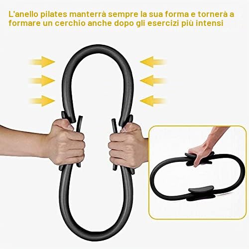 Anello da pilates con doppia impugnatura, per esercizi magici e pilates, con doppia impugnatura, per yoga, fitness, per bruciare i grassi sulle braccia e sulle cosce per aumentare la forza, donne e