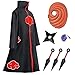Akatsuki Mantel für Kinder Erwachsene Unisex Cosplay Kostüm Cosplay Halloween Weihnachten Party Kostüm Umhang mit Maske und Ring, Schwarz(165-185cm) Ask 5 günstig Kaufen-Akatsuki Mantel für Kinder Erwachsene Unisex Cosplay Kostüm Cosplay Halloween Weihnachten Party Kostüm Umhang mit Maske und Ring, Schwarz(165-185cm)