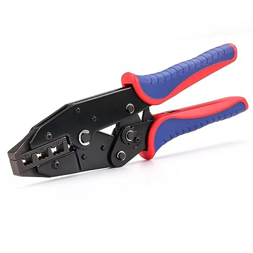 HKS Herramienta de crimpado para manguitos, terminales de virola y extremo de cable de pin, crimpadoras de alambre de trinquete - AWG 4-0 (25-50 mm²) - Crimpadora de terminales de trinquete -