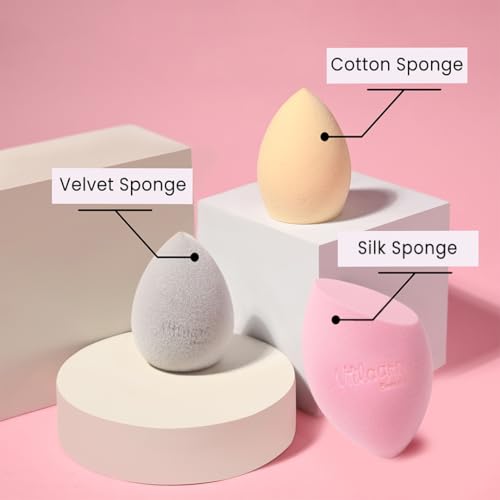 Image of Milagro Beauty Makeup Sponge Blender Non-latex, Soft, Satin Blending Puff for Foundation, Face Powder, Cream Wet & Dry Make Up (Beige)