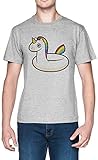 Imprimé en Europe Unicornio Flotador Blanca Hombre Camiseta Grey Men\'s T-Shirt tee