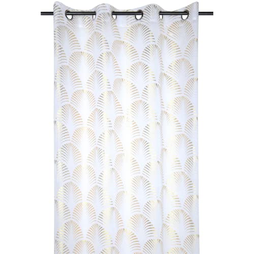 Lovely CASA - Voile - 140x260cm - Modèle Maldives - Or - R6B095001VL - Motif Exotique - Idéal Toute pièce