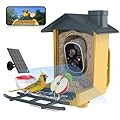 oddkont Bird Feeder with Camera - Smart Bird Cam with AI Identify BirdSpecies, Auto Record BirdVideo, Instant Notifications, 2K Video Live Stream Camera with Solar Panel for Birds Lover