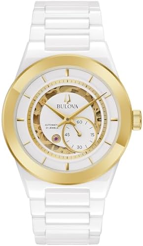 Bulova Men’s Modern Millenia 3-Hand Automatic Ceramic Watch, Open Aperture, Edge-to-Edge Crystal
