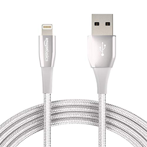 AmazonBasics Double Nylon Braided USB A Cable with Lightning Connector, Premium Collection