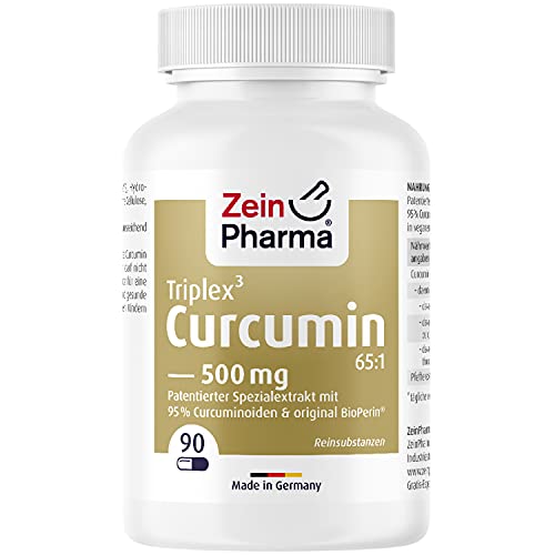 ZeinPharma Curcumin-Triplex³ Kapseln 90 Kapseln 500mg - Curcuma Piperin Kapseln hochdosiert mit 95% Extrakt, Nahrungsergänzungsmittel vegan, laborgeprüft Cover