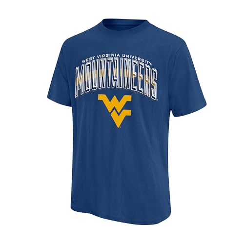 Ultra Game NCAA Official Mens Super Soft Supreme T-Shirt - Unisex West Virginia University Navy Large