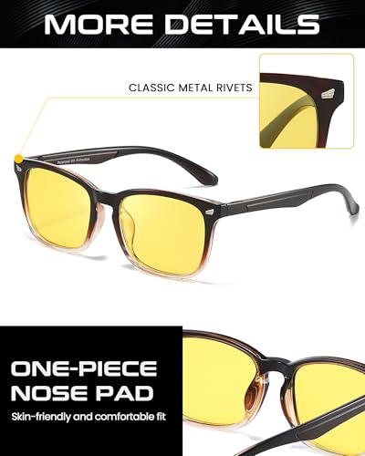 SODQW Night Driving Glasses for Women Men Polarized Anti Glare Night Vision Yellow Glasses for Driving3