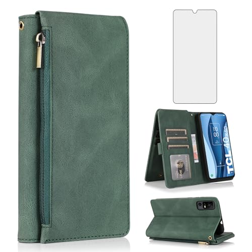 Coque TCL 40 XE 5G protection intégrale portefeuille zippé avec verre trempé