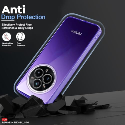Image of REALCASE Silicone Realme 14 Pro Plus 5G Back Cover Case, Scratch Resistant Protective Crystal Clear Transparent Shock Proof Bumper Back Cover Case for Realme 14 Pro Plus 5G